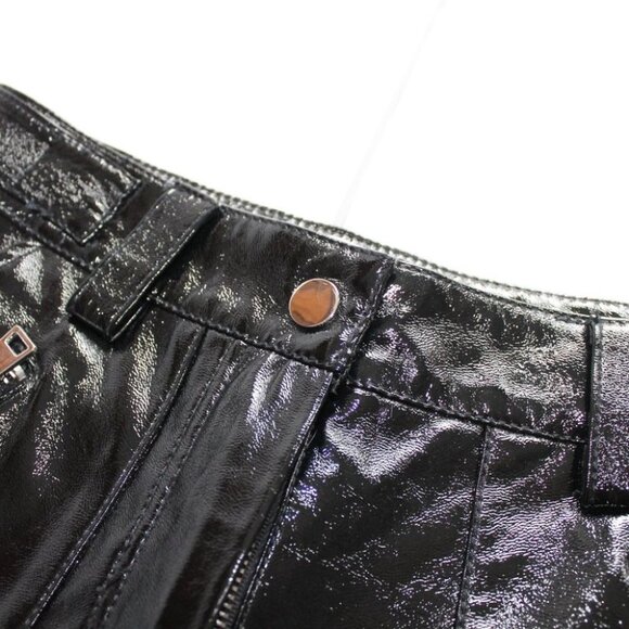 NEW Topshop Women's Black Lily Straight Leg Faux  Leather Size 2 Medium Pants - Picture 10 of 12